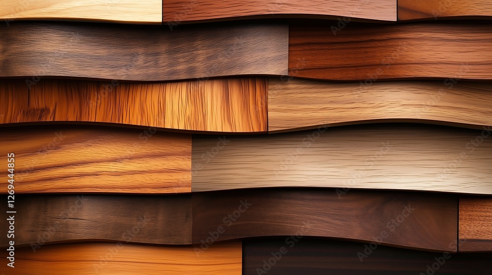 Organic Wooden Waves,空間を癒す有機的な木の波.Generative AI Organic Wooden Waves,空間を癒す有機的な木の波.Generative AI