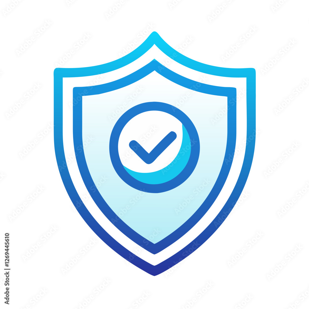Cybersecurity Shield Vector Icon - Digital Defense Symbol for Antivirus Firewall Protection