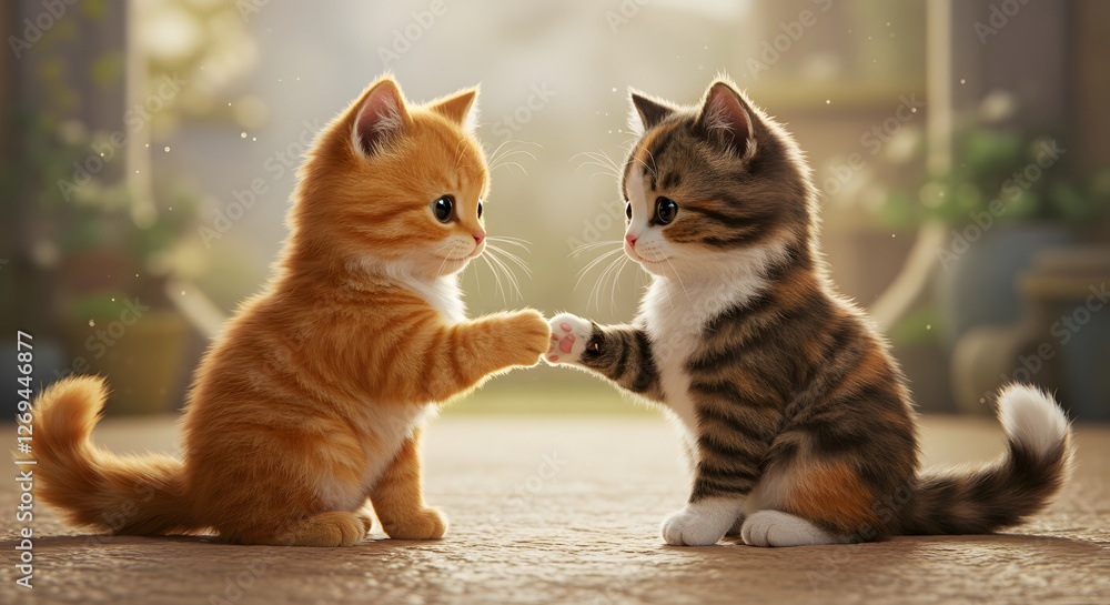 Adorable Kittens: A Sweet Gesture of Friendship Adorable Kittens: A Sweet Gesture of Friendship