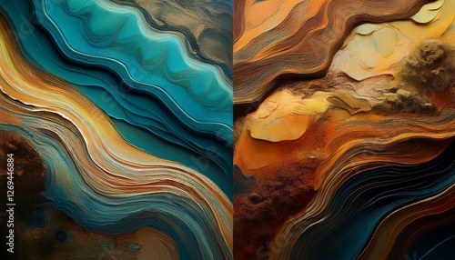 different natural earth textures mixed in beautiful abstract background