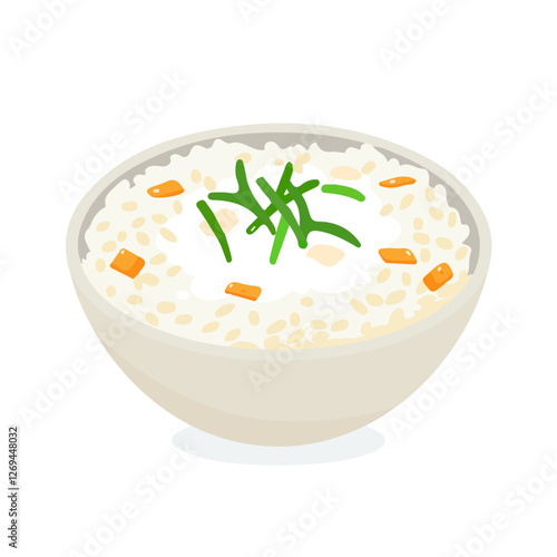 Risotto, 2D flat vector illustration, isolated on a white background.

