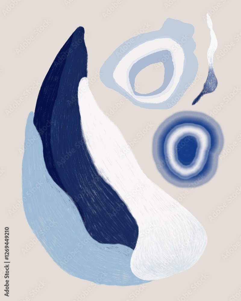 contemporary art of abstract ocean blue objects contemporary art of abstract ocean blue objects
