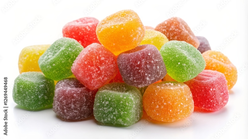 Colorful Jelly Cubes on White Background Colorful Jelly Cubes on White Background