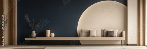 Minimalist Living Room Design Featuring Neutral Tones and Wooden Accents