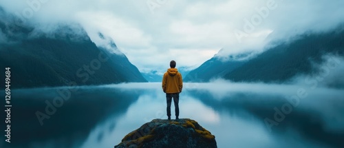 Meditation retreat experience in serene mountains tranquil landscape nature photography peaceful environment elevated perspective mindfulness concept