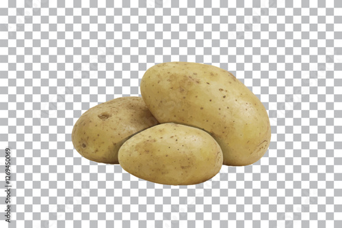 Raw Potato isolated on transparent background