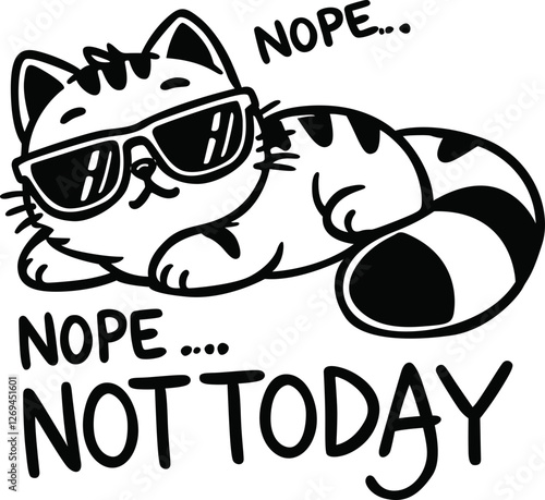 Lazy Cat Nope Not Today SVG Cut Files for Cricut & Silhouette