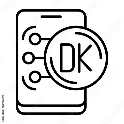 Danish Krone Outline Style Icon Design