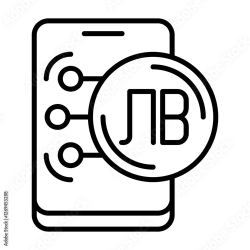 Bulgarian Lev Outline Style Icon Design