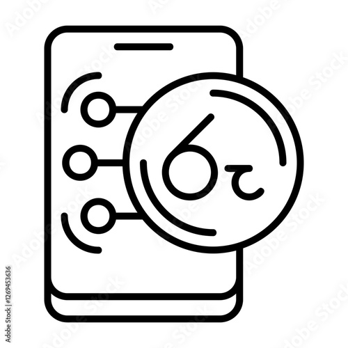 Sri Lankan Rupee Outline Style Icon Design