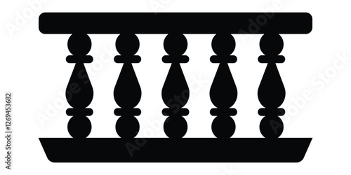 Balcony icon. Balcony view silhouette symbol logo design. Balcony icon, vector for door and windows. Vector illustration. EPS 10