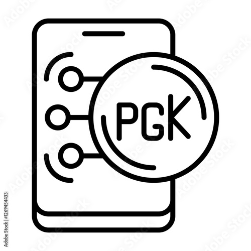 Papua New Guinean Kina Outline Style Icon Design
