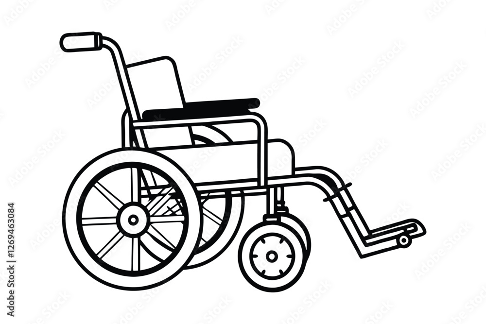 Line art drawing of a wheel chair vector illustration1.eps Line art drawing of a wheel chair vector illustration1.eps
