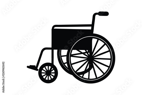 Silhouette of a wheel chair vector art illustration.eps