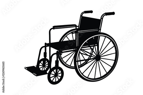 Silhouette of a wheel chair vector art illustration1.eps