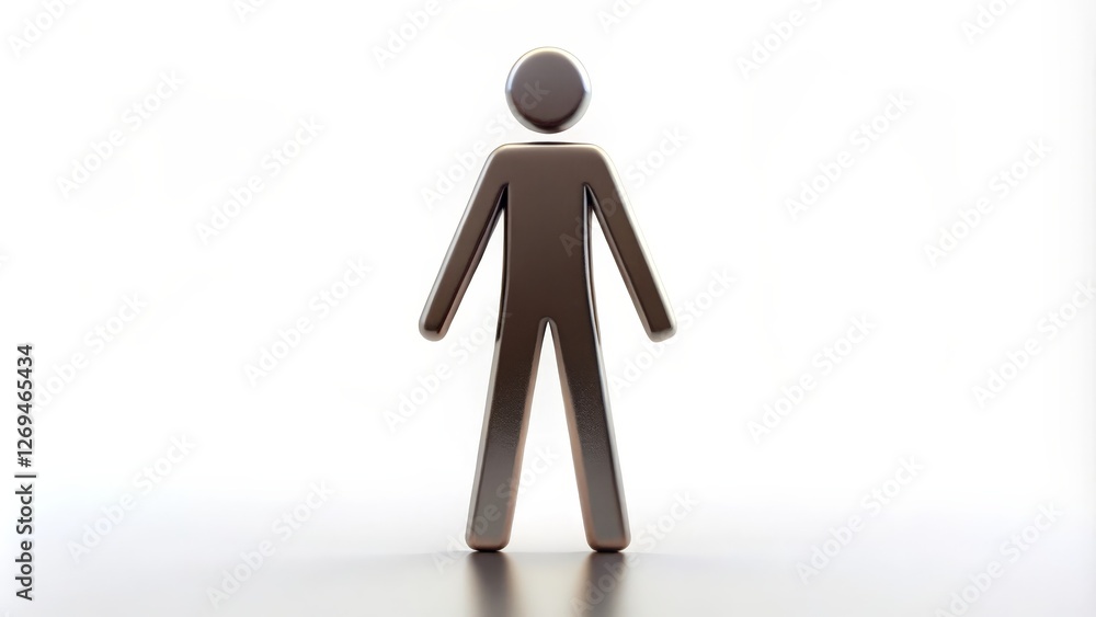 3D Render of a Simple Human Figure on White Background 3D Render of a Simple Human Figure on White Background