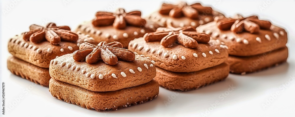 Collection of Gingerbread Cookies Isolated on White for Christmas Collection of Gingerbread Cookies Isolated on White for Christmas