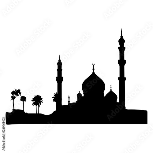 Simple Silhouette of a Mosque