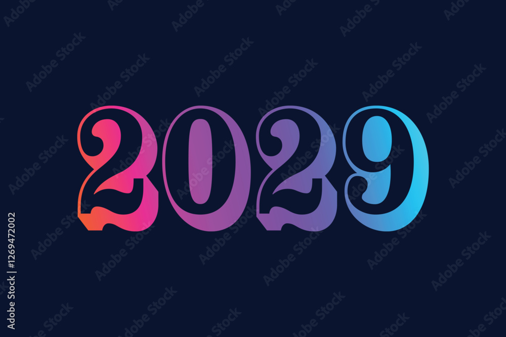 Modern Gradient Happy New Year 2029 Design Template Modern Gradient Happy New Year 2029 Design Template