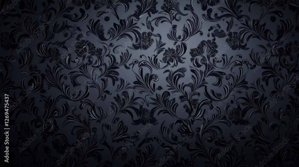 Dark floral pattern creating a luxurious and elegant background Dark floral pattern creating a luxurious and elegant background