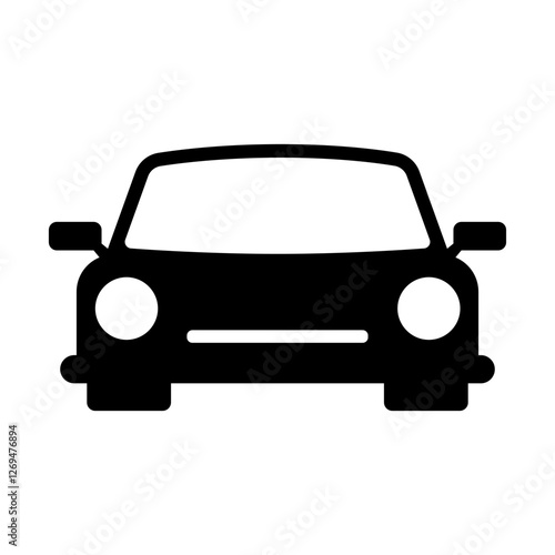 Isolated Black Car icon symbol, Transportation, Parking vector infographic, Traffic graphic elements for Website, Map and Banner, Driving Clip art, Editable