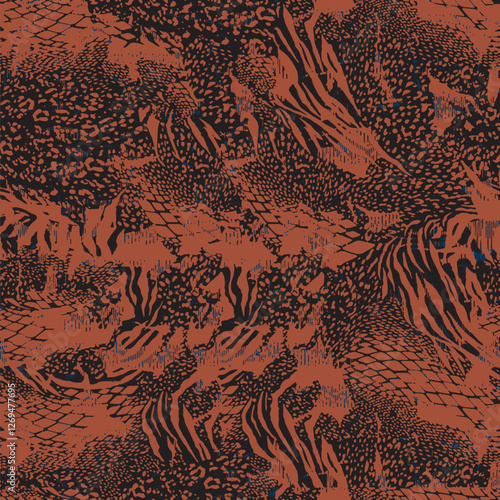 organic textures vector pattern. animal abstract texture skin print. animal camouflage background. african rapport pattern. sketch camouflage design. spot tile.