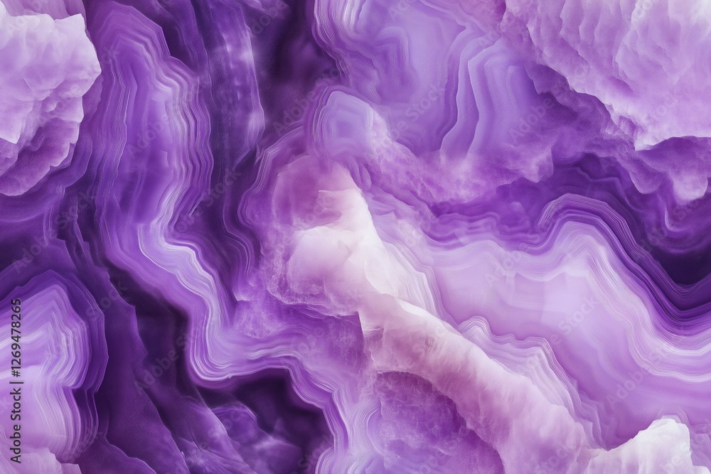 Fototapeta premium Seamless Sugilite purple agate stone, showcasing its intricate patterns and layers. The smooth, wavy lines create a mesmerizing abstract design.