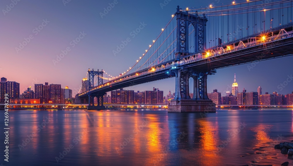 Fototapeta premium Manhattan Bridge at Twilight