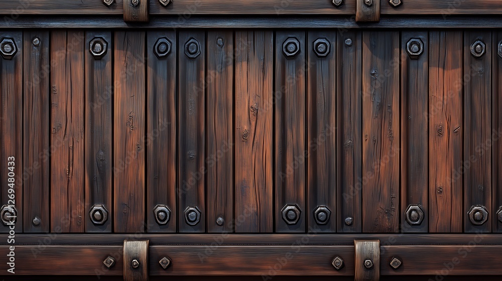 Fototapeta premium Seamless Japanese Wooden Slat Texture for Versatile Design Use,日本のシームレスな木製スラットテクスチャ・多用途なデザインに.Generative AI