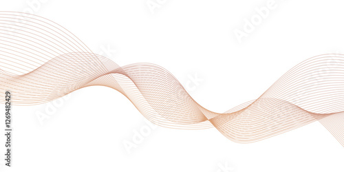 Elegant flowing brown wave line abstract design with smooth curves and dynamic motion, perfect for backgrounds, digital art, presentations, branding, and modern creative projects.
