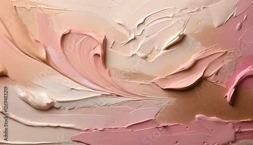 art oil and acrylic smear blot canvas painting stucco wall abstract texture beige pink pastel color stain brushstroke relief texture background