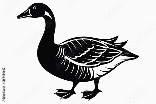 Goose art black color .eps