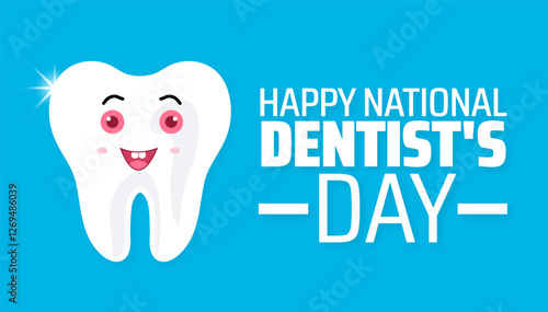 Dentist's Day background banner or poster design template. observed every year in March. Holiday concept. Use to any Template, card, poster, placard, template.