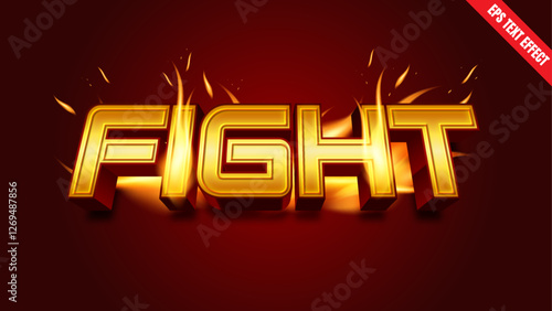 Fight Fire Burning Flame Text Effect. Dynamic Fire Typography for Bold Designs. Perfect for posters, logos, gaming graphics, and sports themes.