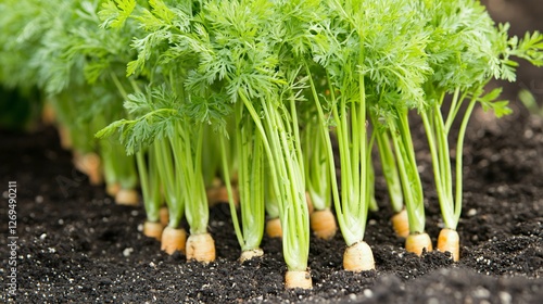 Wallpaper Mural fresh organic carrots growing in rich soil Torontodigital.ca