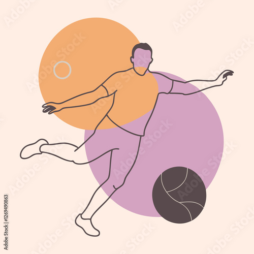 A black silhouette of a football striker preparing to take a powerful shot. 