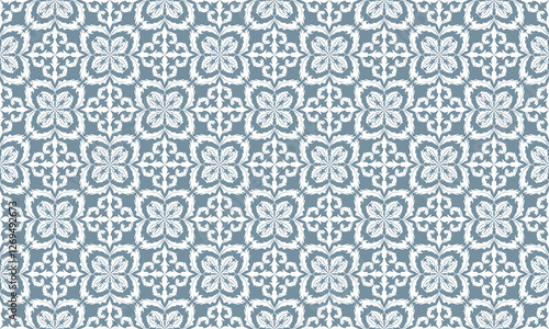 This seamless damask pattern in blue and white   , perfect for wallpaper, textiles, packaging, invitations, luxury branding, home decor, and digital art.
