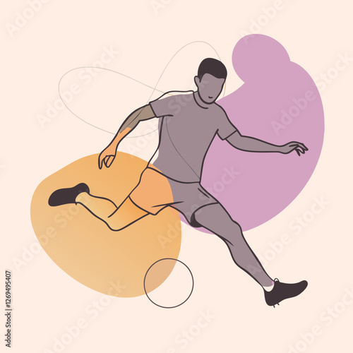 A black silhouette of a football striker preparing to take a powerful shot. 