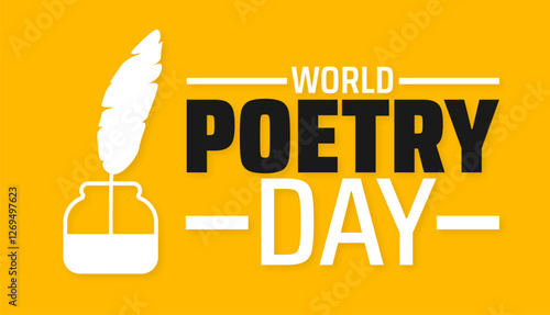 World Poetry Day background banner or poster design template. observed every year in March. Holiday concept. Use to any Template, card, poster, placard, template.