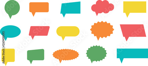 Set of colorful vector speech bubbles.