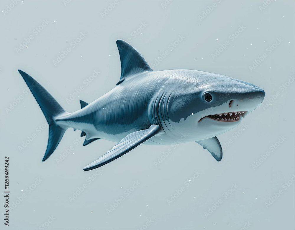 Naklejka premium Baby Shark Swimming with a Sleek and Smooth Body
