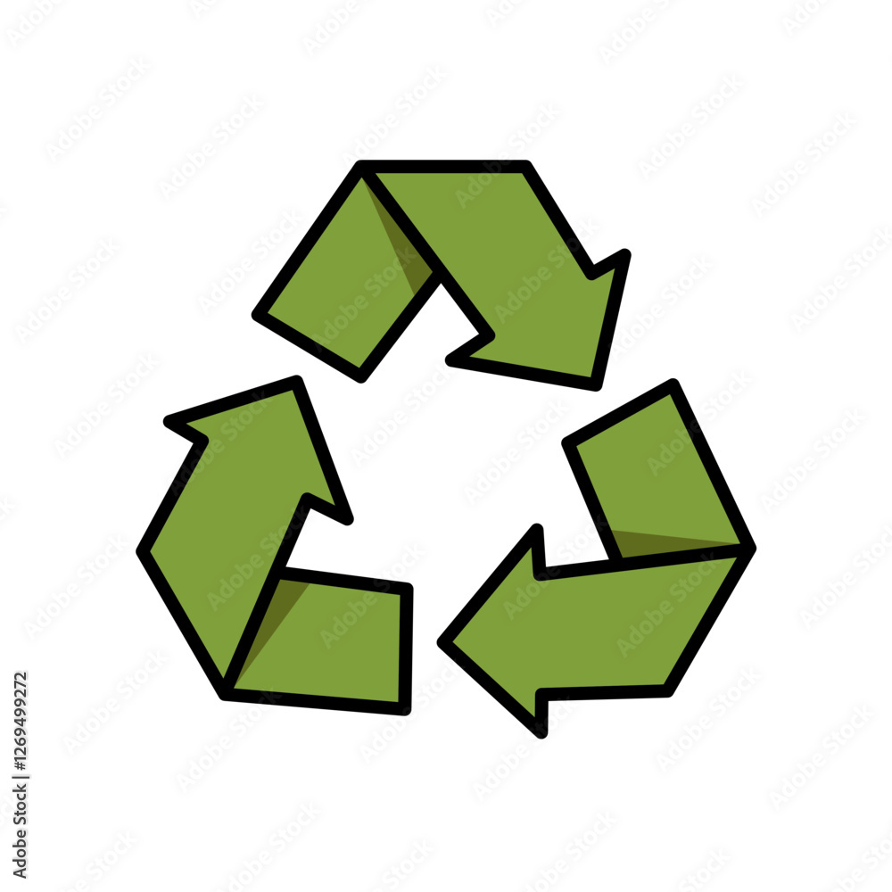 Obraz premium Recycling Symbol Icon - Environmental Conservation & Sustainability - Eco-friendly, green, reduce, reuse, recycle, environment, nature, planet, waste, protection icons