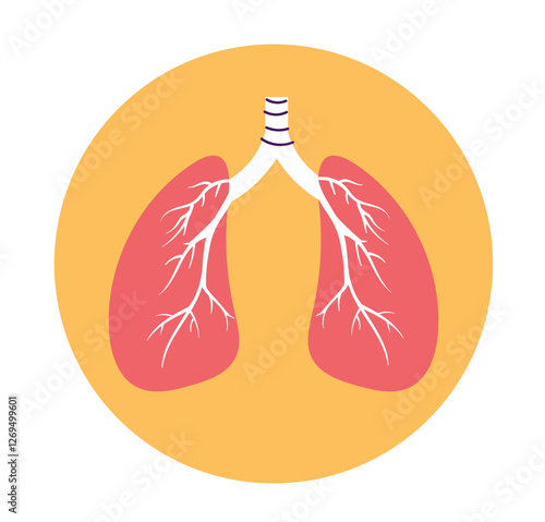 lungs internal organ isolated icon. Vector flat cartoon graphic design