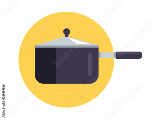 Kitchen pot pan isolated concept. Vector flat cartoon graphic design