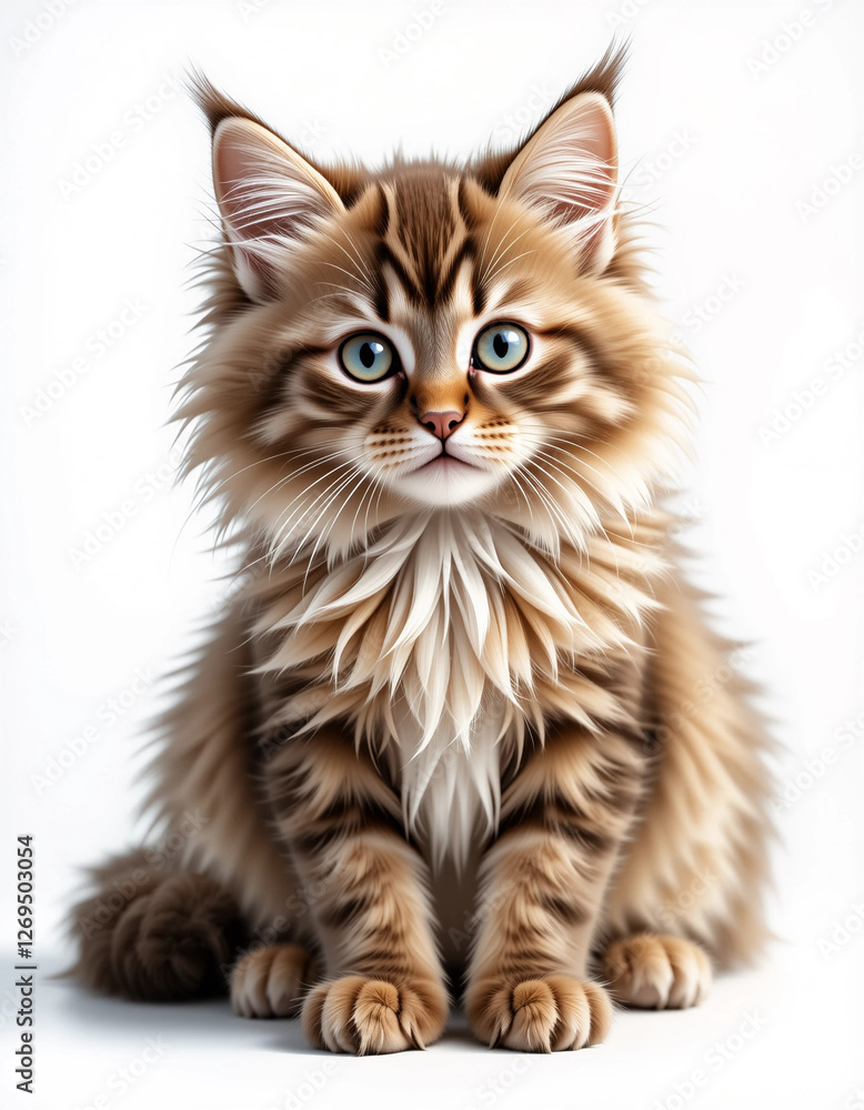 Baby Maine Coon Kitten with Fluffy Ears and Large Paws Baby Maine Coon Kitten with Fluffy Ears and Large Paws