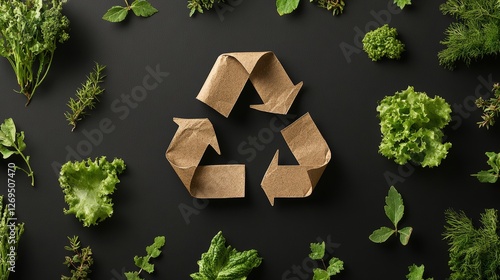 Green leaves in a natural pattern with an eco-friendly design background for organic themes photo