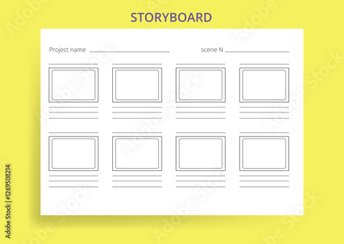 Storyboard Empty Sheet Isolated Vector Background