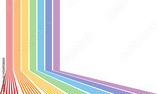 7 thin lines 7 rainbow colors abstract geometric background, seven colors parallel lines