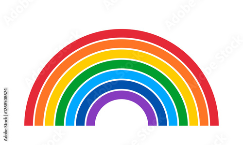 rainbow arc abstract geometric background, seven colors parallel lines