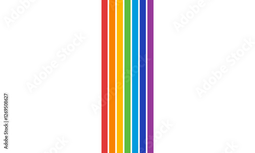 rainbow abstract geometric background, seven colors parallel vertical lines